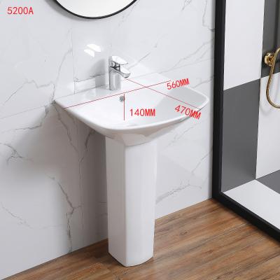 China Modern export 5200A standard bathroom ceramic hand wash basin with pedestal for sale