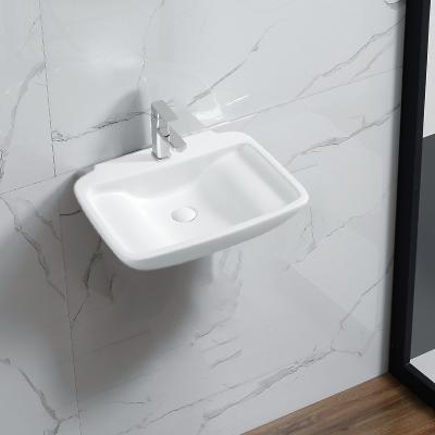 China Bathroom Cabinet Vanity Sinks 1226 Hot Sale! Bathroom Ware Wash Basin Wall Ceramics Sanitary Wash Sink Semi Wall-hung Basin for sale