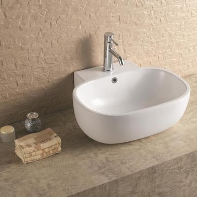 China Sanitary Ware Wash Basin Wash 805 Oval Ceramic Bathroom Basin Sanitary Ware Products Basin Wash for sale