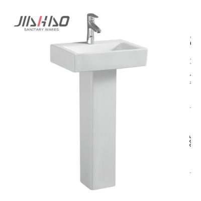 China Excellent 826 Ware Pedestal Ceramic Hand Basin New Quality Modern Sanitary Square Design for sale