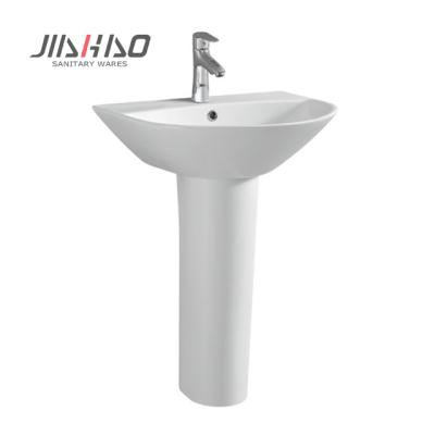 China 5300A Rectangular White Color Ceramic Single Position Hand Pedestal Wash Basin for sale