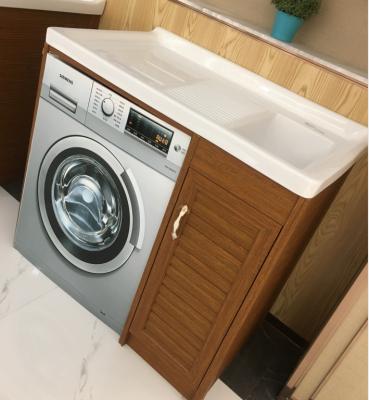 China High Quality Modern Washing Machine Cabinet Basin JH-110L Bathroom Vanity Washing Machine Cabinet Laundry Basin for sale