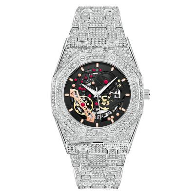 China Stainless Steel Mens Brand Diamond Hip Hop Business Date Luxury Quartz Watch for sale