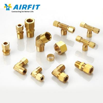 China Building Material Stores AIRFIT Air Forged Brass Pneumatic Hose Compression Fittings for sale