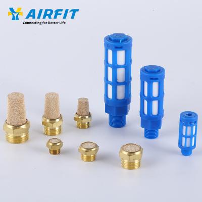 China Airfit Ningbo One-Stop Building Material Stores Pneumatic Parts Stainless Steel Muffler Silencer Brass Plastic Muffler for sale