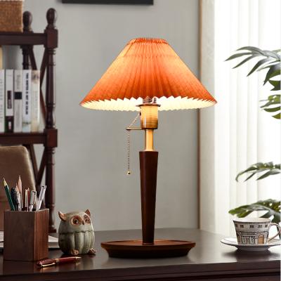 China Hot Selling Beautiful Living Room Bedroom Indoor Decorative Wooden Paper Iron LED Classic Table Light for sale