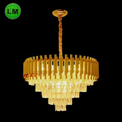 China Beautiful Factory Wholesale Luxury Modern Design Decoration Indoor Hotel Crystal Round Pendant Light for sale