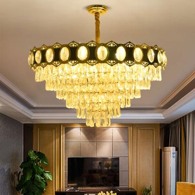 China Beautiful American Pastoral Style Crystal Chandelier Pendant Light Indoor Lighting Living Room for sale