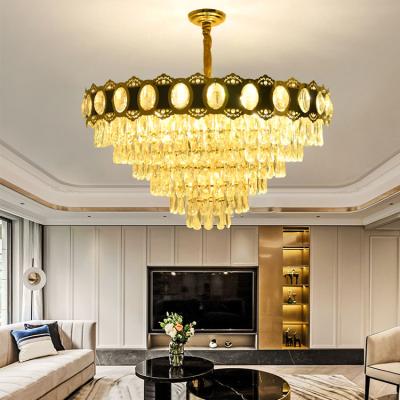 China China Wholesale Modern Decorative Alloy Crystal Pendant Lamp Indoor Villa Hotel Chandelier for sale