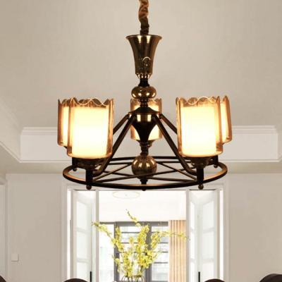 China Beautiful Glass Iron 1 Light Chandelier 3 5 8 Ceiling Light For Living Room Home Vintage Pendant Lighting for sale