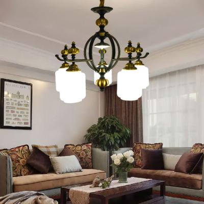 China Beautiful Classic Simple Modern Iron Glass Light Indoor Bedroom Decoration Hanging Chandelier Modern Lamp for sale