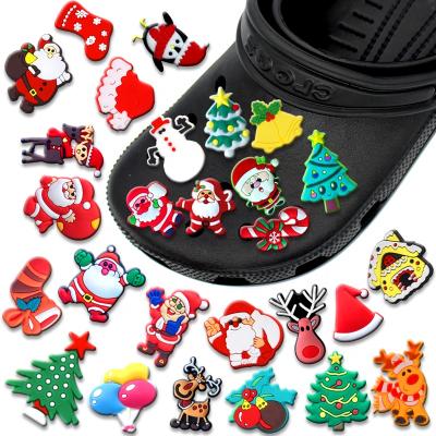 China Shoe Buckle PVC Christmas Series Shoe Charms Accessories Buckle Decorations Ornaments Fit Christmas Fang Charms Party Kid's Gifts for sale