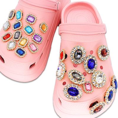 China Amazon hot sale high quality croc shoe buckle charms bling diamond hobble charm shoe accessories designer croc charms for sale