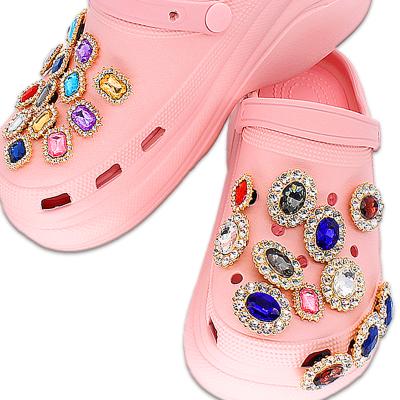 China High Quality Bling Shoe Charms Metal Hot Selling Shoe Buckle Charm For Clog Diamond Fang Charms for sale