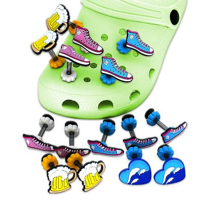 China Custom Shoe Buckle Cartoon 3d Soft Spring PVC Shoe Charm Croc Kid For 3d Shoe Charm for sale