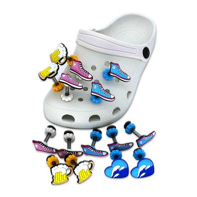 China Wholesale Custom Cheap 3D Spring PVC Soft Rubber Croc Shoe Buckle Charms For Kids 3d Croc Charms for sale