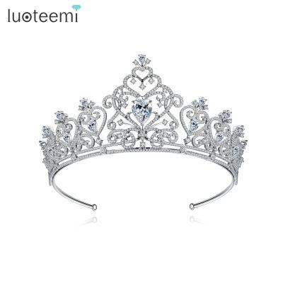 China LUOTEEMI New 63.8mm*130mm Beautiful Girl Zircon Comb Wedding Tiara And Crown Bridal Accessory for sale