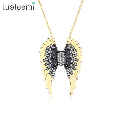 China LUOTEEMI Fshion New Design Romantic Necklace Butterfly Shape Cubic Zircon Jewelry For Women Charm Necklaces for sale