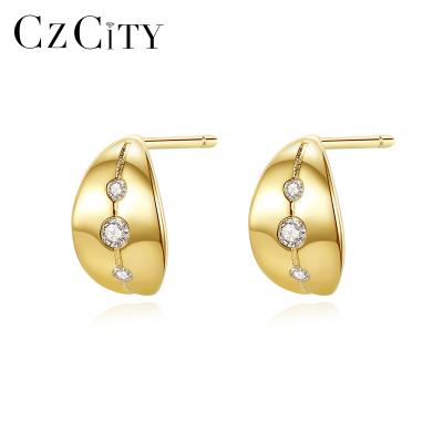 China CZCITY 925 Sterling Silver Jewelery Designer Fashion Cute Elegant Circle Hoop Earrings For Women 2021 for sale