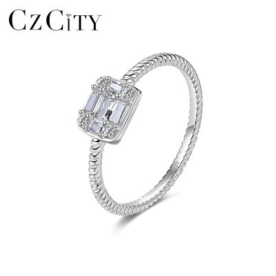 China CZCITY Sterling Silver Classic Cubic Zirconia Jewelry Gift CLASSIC Trendy Ring For Women Wholesale for sale