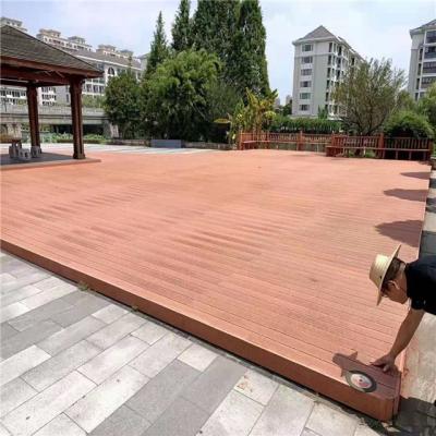 China Waterproof Wooden Wood Grain 3D Plastic Composite Surface WPC Decking for sale