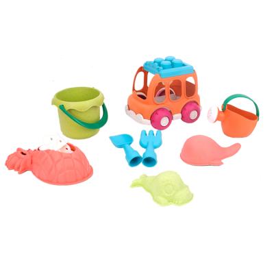 China Safey Toys Cute Style Toys Outdoor Summer Beach Toys Sand Play Set Plastic Bucket with 8pcs Sand Bucket for Kids for sale