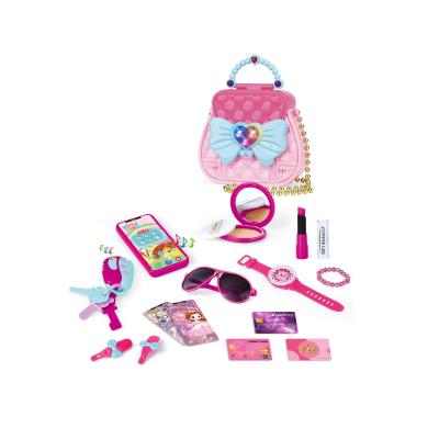 China Electronic Toy Kid Makeup Kit for Girl Toddler Toy Set Dress Up Pretend Play Princess Money Purse Phone Jewelery Debit Card Pink Toys for sale