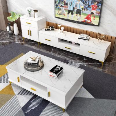 China Customization modern living room furniture set wooden TV stand and coffee table living room sets for sale