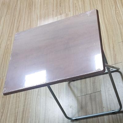 China Foldable from the factory dining room simple cheap wood table furniture rectangular folding table with metal legs for sale