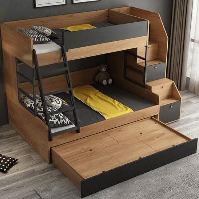 China Environmental Friendly Design Material Kids Wooden Bunk Bed With Pull Ded Drawers for sale