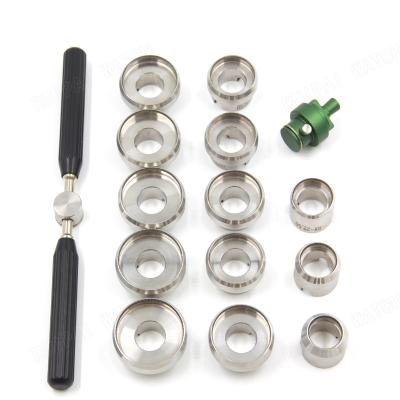 China 316# Stainless Steel Watch Case Screw Back Die Set With Handle For Rlx Watch Include 13 Sizes for sale