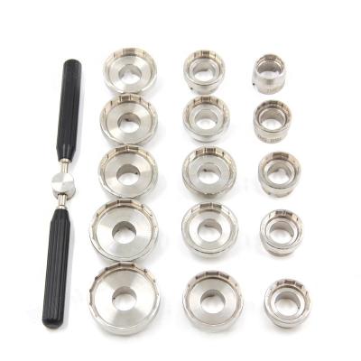 China High Rated High Quality 15pcs Stainless Steel Watch Case Opener Tool Kit For Brl Watch Case Removal for sale