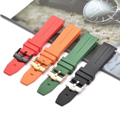 China For Most Interface Clock 20mm 21mm 22mm Flat Silicone Watch Band Curved End Dive Watch Strap For Omega Watch Accessories For Submariner for sale