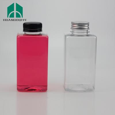 China food & Beverage Packaging Plastic Bottle 500ml 16oz Square Press Cold Juice Beverage Bottles With Screw Top for sale