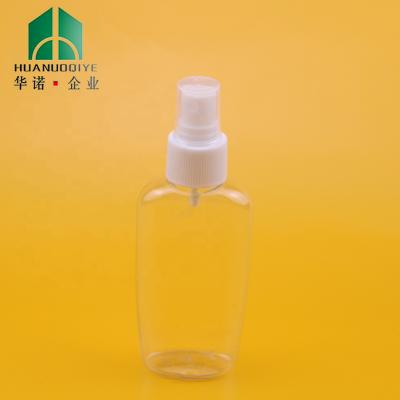 China Household Products 2oz 100ml Travel Oval Shape Portable Flat Bottle Packaging PET Plastic Bottle With 24mm Neck for sale