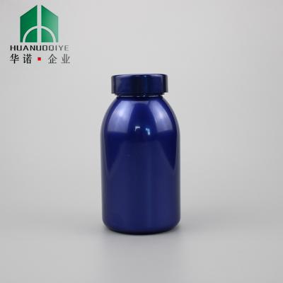 China Dark Blue Medicine 300ML CBD Pill Capsule Pharmaceutical Medicine Bottle Pet Plastic Bottle With PS Screw Lid for sale