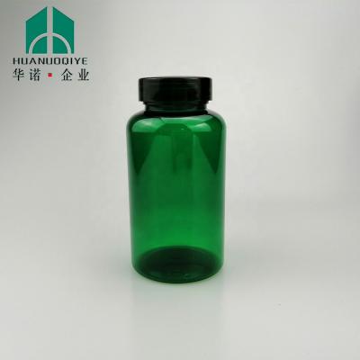 China 200ml Big Mouth Transparent PET Medicine Liquid Bottle Solid Liquid Bottle Green Plastic Bottles for sale