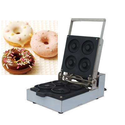 China Adjustable Thermostat Mirror 4pcs Stainless Steel Donut Maker Commercial Nonstick Donut Making Machine Donut Baking Melt Bake Oven for sale