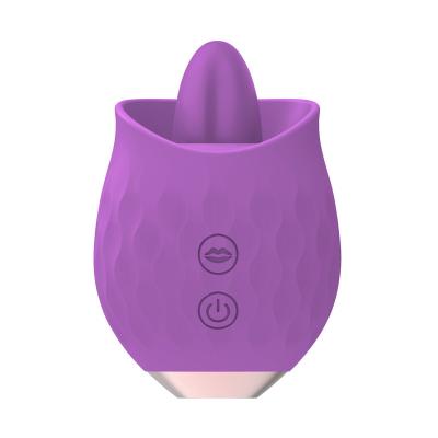 China Wholesale Silicone+ABS Rose Tongue Licking Sex Eggs Magnetic Suction Filler Vibrator For Woman for sale