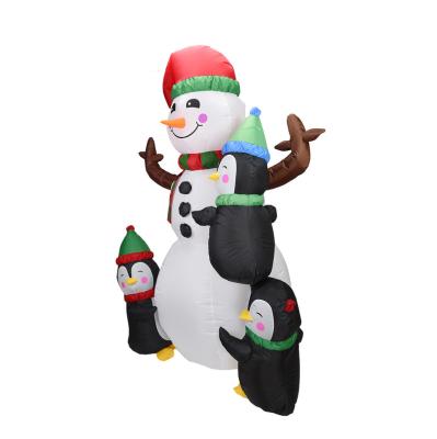 China Christmas Ornaments Christmas LED Holiday Yard Decorations Site Luminous Layout Penguin Inflatable Snowman for sale