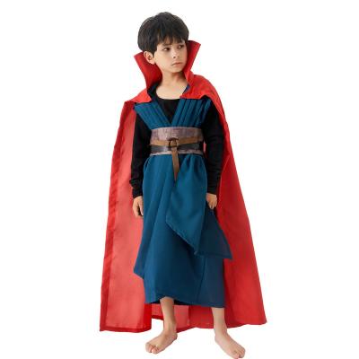 China Overalls With TV Coat And Gear Halloween Stephen Strange Full Set Doctor Overalls Cosplay Strange Movies Costumes Kids Costume With Red Cape Coat for sale