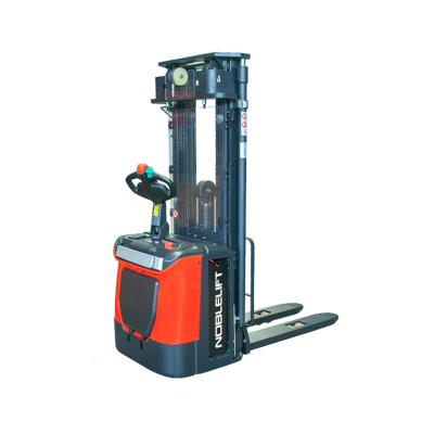 China Building Material Shops Cheap Electric Low Power Freestanding Lifting Forklift Pallet Stacker Electric Pallet Stacker For Light Duty Handling for sale