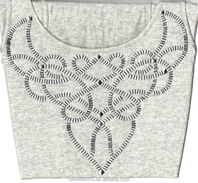 China V Cutstom Neckline Iron-on Nailheads Unisex Neck Hot-fix Pattern Design for sale