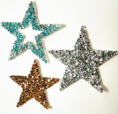 China Wholesale Custom Shinning Star Rhinestone Patch Iron On Heat Transfer For T Shirt for sale