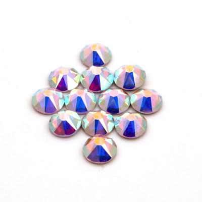 China Flatback 16 Facets Ab Crystal Loose Rhinestones Flatback Hotfix Non Hotfix for sale