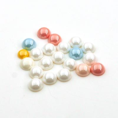 China Wholesale Hotfix Imitation Pearl Half Round Cabochon Pearl Ceramic Beads for sale