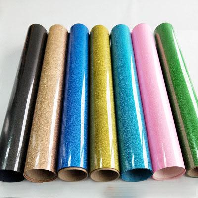 China Custom T Shirt Transfer Film For Apparel Printing Glitter PU Heat Transfer Vinyl for sale