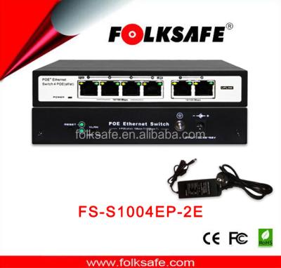 China POE Folksafe poe switch 4 unmanaged 60w poe injector 2 left hub for sale