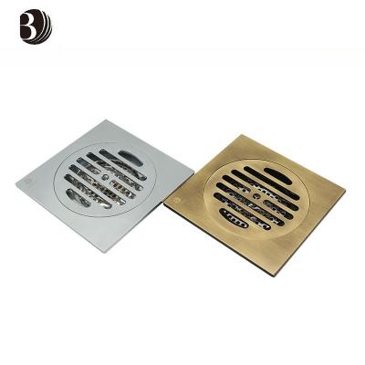 China ISO Modern Hotel 50mm Brass Shower Floor Drain with Electroplating Finish and Hair Trap Filter for sale