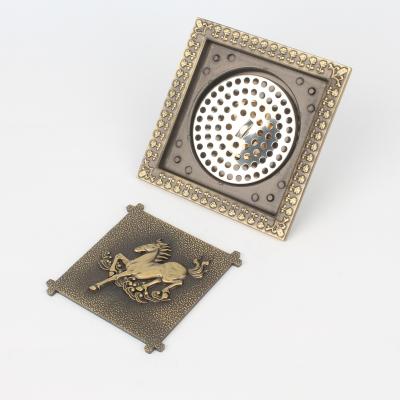 China Modern Square Bath Flower Shower Strainer with Anti Odor Brass Floor Drain Cover for sale